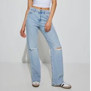 90s Straight, Baggy Blue Ripped Jeans